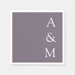 Minimalistische Bold Monogram Boho Dusty Lila Wedd Serviette