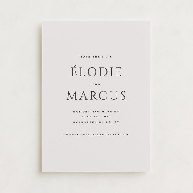 Minimalistische Bold Typografy Modern Save the Dat Einladung (Von Creator hochgeladen)