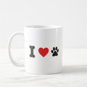 Minimalistische Bone-Heart-Pfote-Ich-liebe-meinen- Kaffeetasse