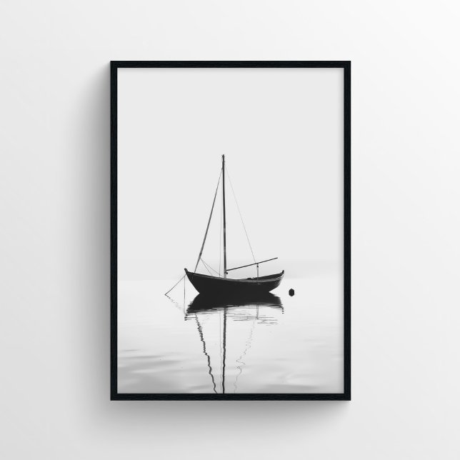 Minimalistische Bootfotografie in Monochrom Poster (Von Creator hochgeladen)