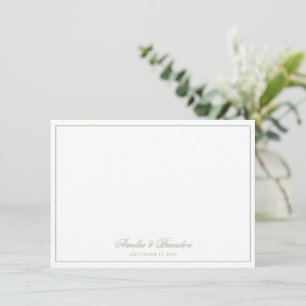 Minimalistische bordeauxgrüne Umrandung Schriftart Mitteilungskarte