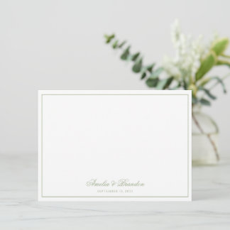 Minimalistische bordeauxgrüne Umrandung Schriftart Mitteilungskarte