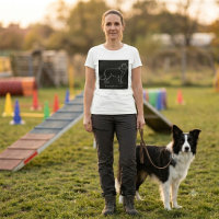Minimalistische Border Collie-Linienkunst-Hund-Gra