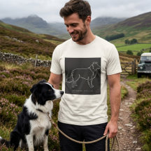 Minimalistische Border Collie-Linienkunst-Hundegra