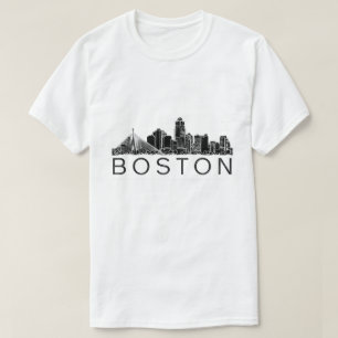 minimalistische Boston-Skyline   Skyline von Bosto T-Shirt