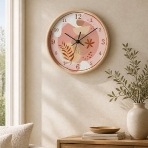 Minimalistische botanische abstrakte Wanduhr II