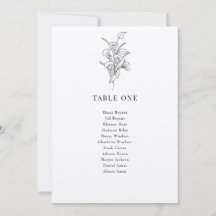 Minimalistische botanische Blumen | Sitzplan Karte