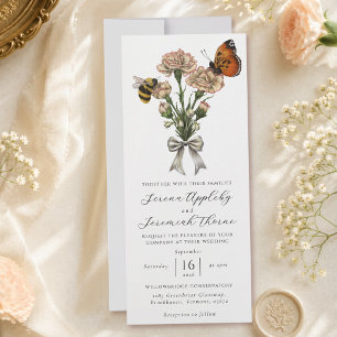 Minimalistische botanische florale Bogenhochzeit Einladung