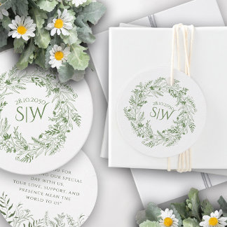 Minimalistische botanische Gefälligkeitsanhänger Geschenkanhänger
