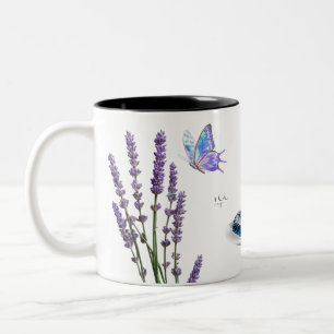 Minimalistische botanische Glow Pfirsichblüte Zweifarbige Tasse