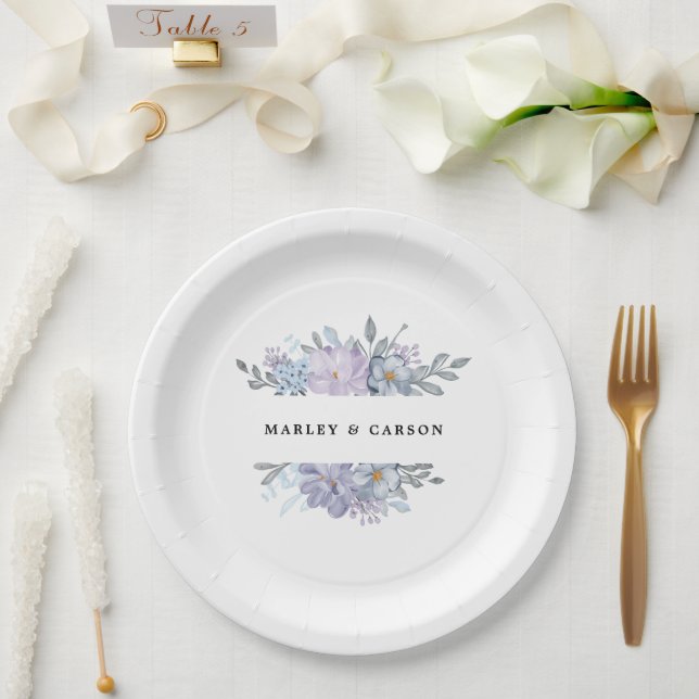 Minimalistische botanische Hochzeit Pappteller (Hochzeit)