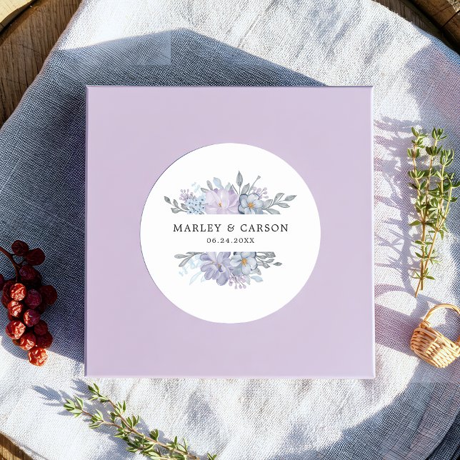 Minimalistische botanische Hochzeit Runder Aufkleber (Von Creator hochgeladen)