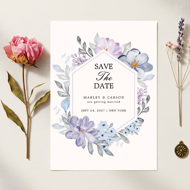 Minimalistische botanische Hochzeit Save The Date (Von Creator hochgeladen)