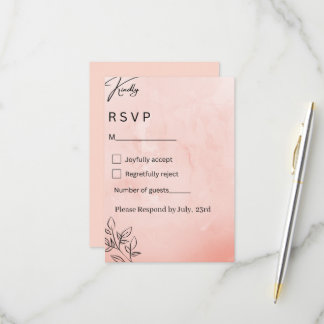 Minimalistische botanische Hochzeits-RSVP in Pfirs RSVP Karte