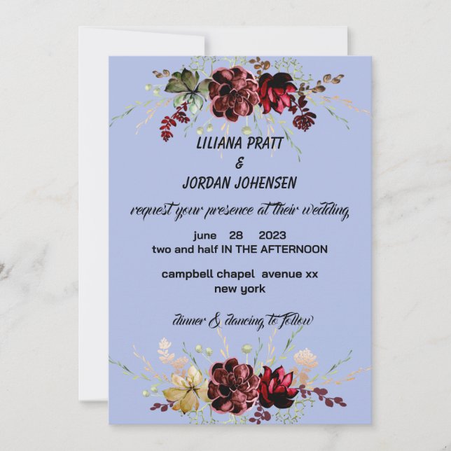 Minimalistische BOTANISCHE HochzeitsEINLADUNG Einladung (Vorderseite)