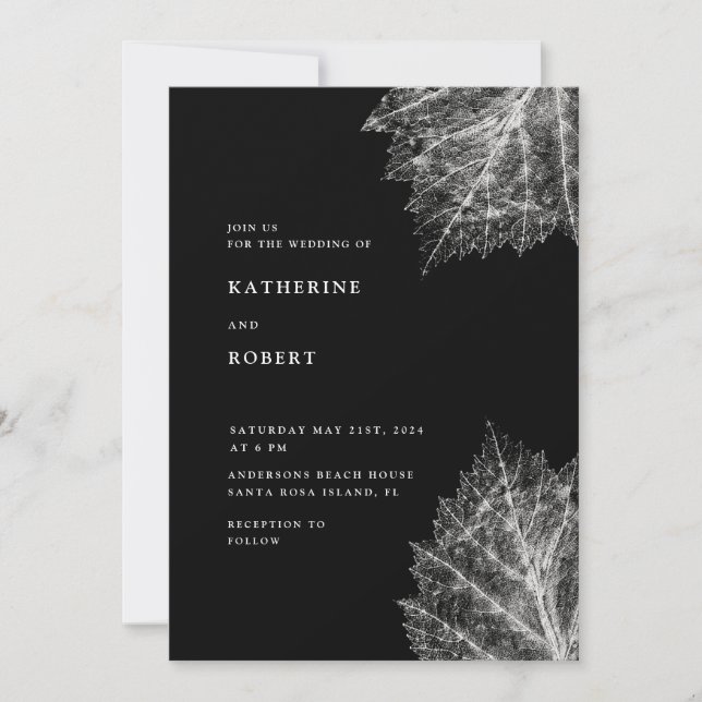 Minimalistische botanische Hochzeitseinladung Einladung (Vorderseite)