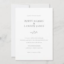 Minimalistische botanische Hochzeitseinladung