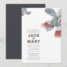 Minimalistische botanische Hochzeitseinladung Einladung