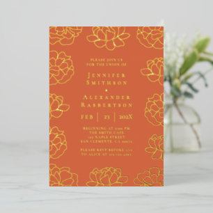 Minimalistische botanische Hochzeitseinladung Folieneinladung