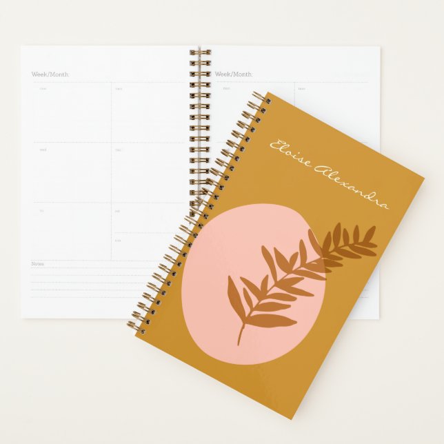 Minimalistische botanische Kunst in Gelb Personali Planer (Anzeige)