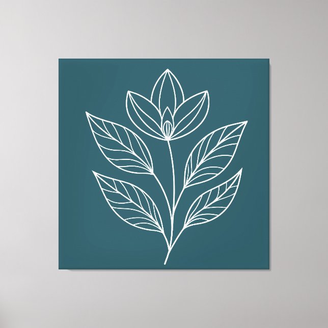 Minimalistische botanische Kunst Leinwanddruck (Vorderseite)