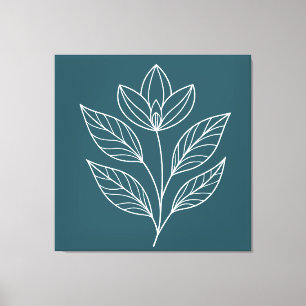 Minimalistische botanische Kunst Leinwanddruck