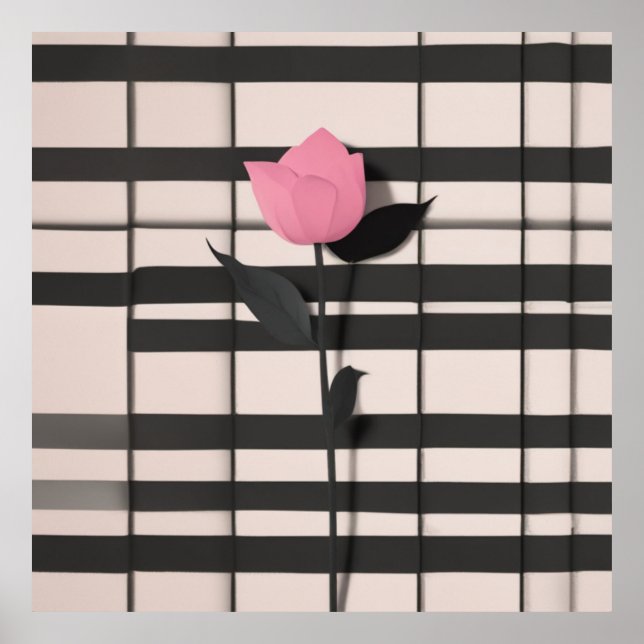 Minimalistische botanische Kunst Poster (Vorne)