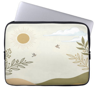 Minimalistische botanische Landschaft Laptop-Hülle Laptopschutzhülle