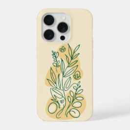 Minimalistische botanische Liniengrafik-Illustrati iPhone 15 Pro Hülle