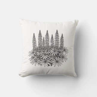 Minimalistische botanische Lupinen-Wurfkissen Kissen