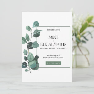 Minimalistische botanische Minz-Eukalyptus-Soja-Wa Dankeskarte
