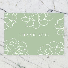 Minimalistische Botanische Moderne Hochzeit Dankes Einladung