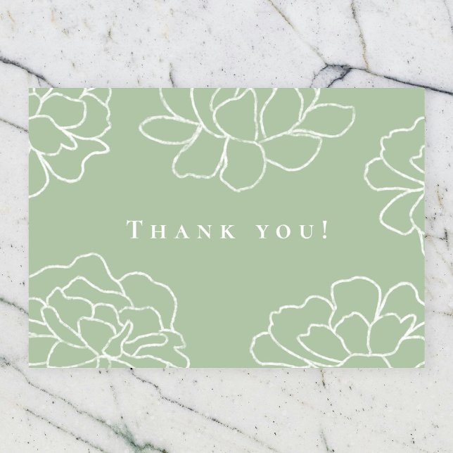 Minimalistische Botanische Moderne Hochzeit Dankes Einladung (Von Creator hochgeladen)