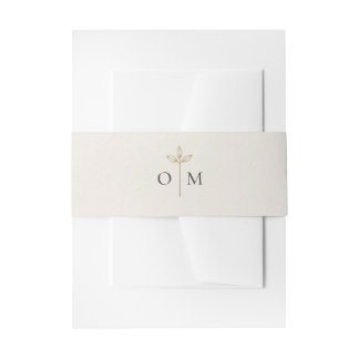 Minimalistische botanische Olivenzweig-Hochzeit  Einladungsbanderole
