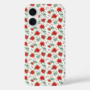 Minimalistische Botanische Poinsettie iPhone 16 Hülle