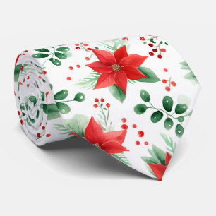 Minimalistische Botanische Poinsettie Krawatte