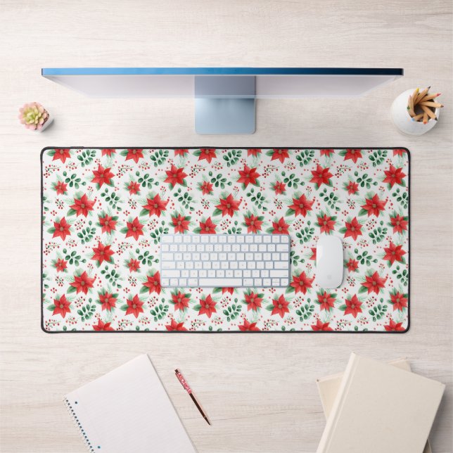 Minimalistische Botanische Poinsettie Schreibtischunterlage (Büro 1)