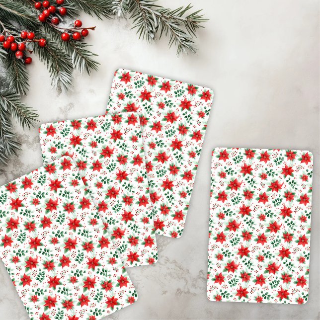 Minimalistische Botanische Poinsettie Spielkarten (Von Creator hochgeladen)