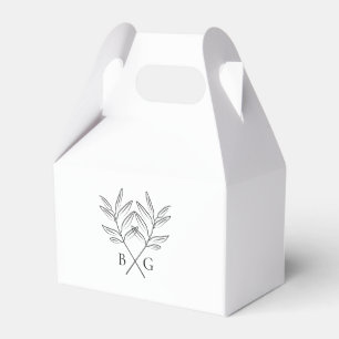 Minimalistische Botanische Rustikale Monogramm-Hoc Geschenkschachtel