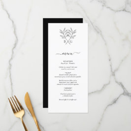 Minimalistische Botanische Rustikale Monogramm-Hoc Menükarte