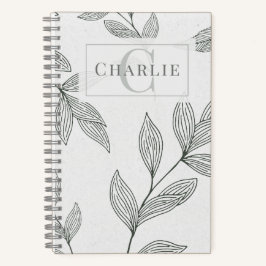 Minimalistische botanische Skizze, individuelles M Notizbuch