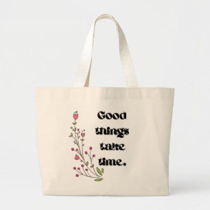 Minimalistische botanische Typografie-Tragetasche Jumbo Stoffbeutel
