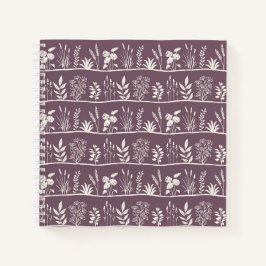 Minimalistische botanische zarte Wiese-Silhouette  Notizbuch