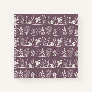 Minimalistische botanische zarte Wiese-Silhouette Notizbuch