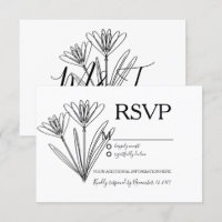 Minimalistische Botany Blume Line Art Wedding RSVP