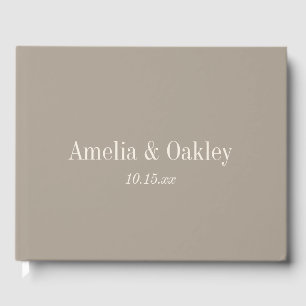 Minimalistische Braune Elegante Hochzeit individue Gästebuch