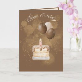 Minimalistische braune Happy-Birthday-Grußkarte Karte