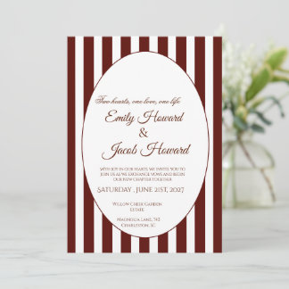 Minimalistische braune Hochzeitseinladung mit Rand Einladung