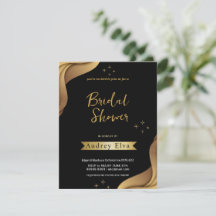 Minimalistische Brautdusche aus Schwarz und Golden