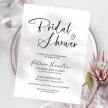 Minimalistische Brautdusche Einladung